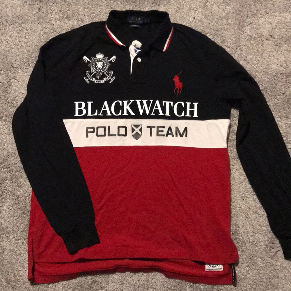Polo Ralph Lauren Blackwatch long sleeve polo. L